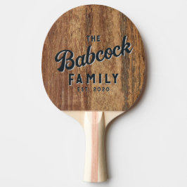 Raw Cedar Wood Retro Family Name & Year Tischtennis Schläger