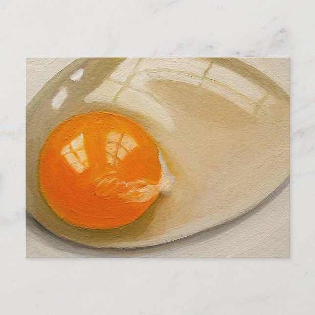 RAW EGG REALISMUS ARTWORT POSTKARTE (Vorderseite)