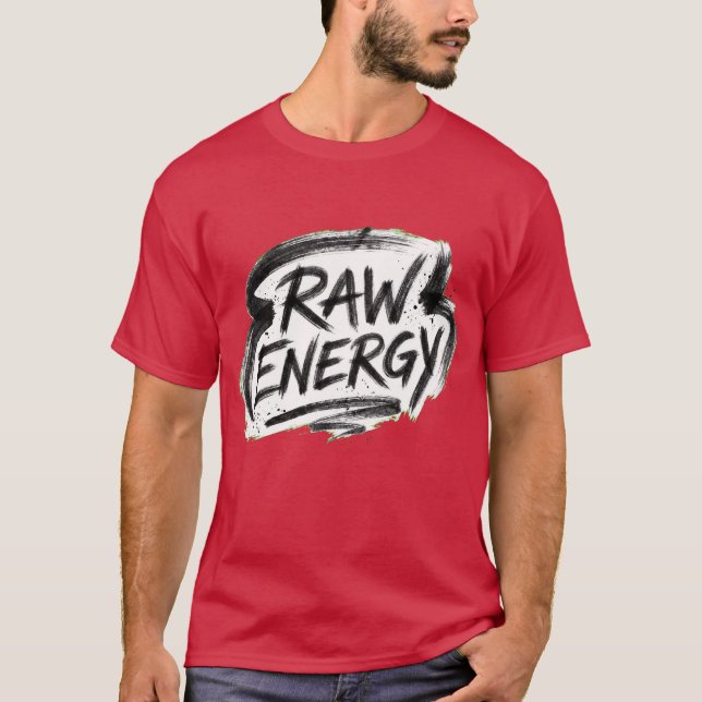 Raw Energy Handgeschriebenes Logo T-Shirt (Vorderseite)