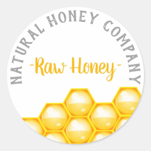 Raw Honey Runder Aufkleber (Vorderseite)