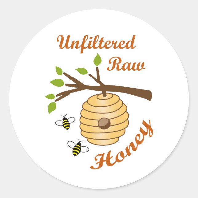 Raw Honey Runder Aufkleber (Vorderseite)
