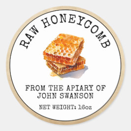 Raw Honeycomb Apiary Beehive Honey Runder Aufkleber