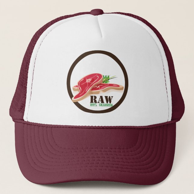 Raw Steak Bio Planet Hats Truckerkappe (Vorderseite)