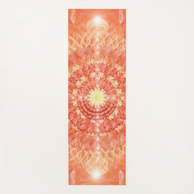 RAW Yoga Mat, Orange, Blume Mandala, Sun Yogamatte (Vorderseite)