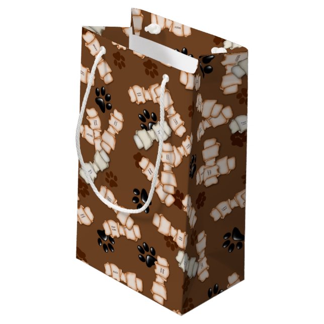 Rawhide Hunde Bones GIFT BAG S Kleine Geschenktüte (Rückseite Schrägansicht)
