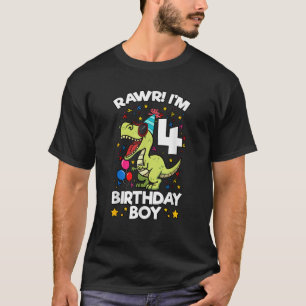 Rawi I m 4 Birthday Boy Dinosaur T rex Thema 4. T-Shirt