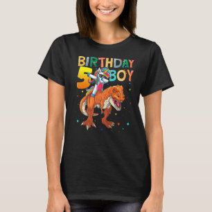 Rawr 5 Jahre alt Geburtstag Junge Dabbing Unicorn  T-Shirt