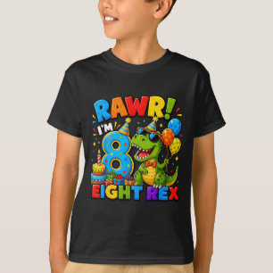 Rawr 8 Acht Rex Dinosaurier 8. Geburtstag Jungen P T-Shirt