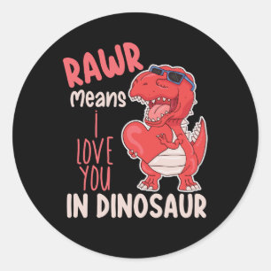 Rawr bedeutet, dass ich dich am Valentinstag in Di Runder Aufkleber