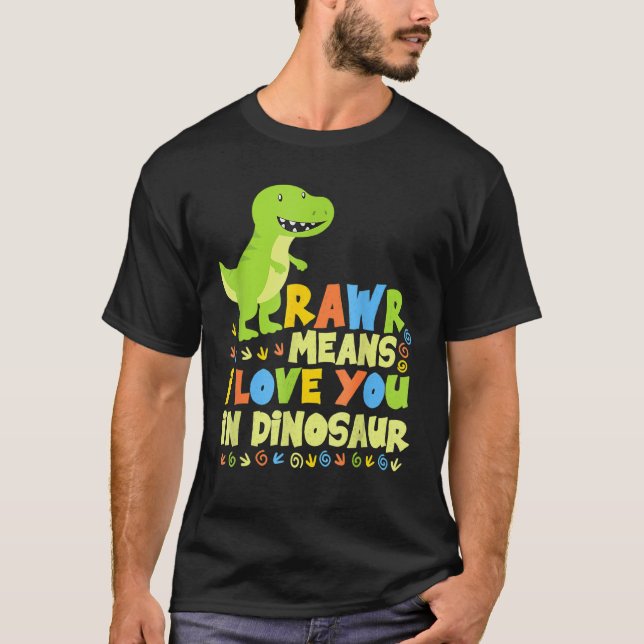 Rawr bedeutet, dass ich dich in Dinosaur-Mädchen-J T-Shirt (Vorderseite)
