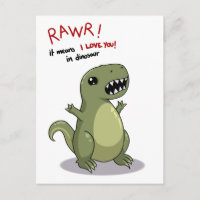 Rawr bedeutet, dass ich dich in Dinosaurier Liebe