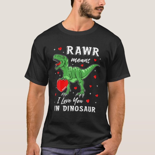 Rawr bedeutet, dass ich Sie in Dinosaur Shirt Vale (Vorderseite)