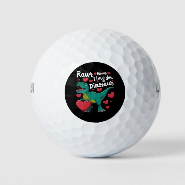 Rawr bedeutet, dass ich Sie in Dinosaurier Liebe R Golfball (Vorderseite)