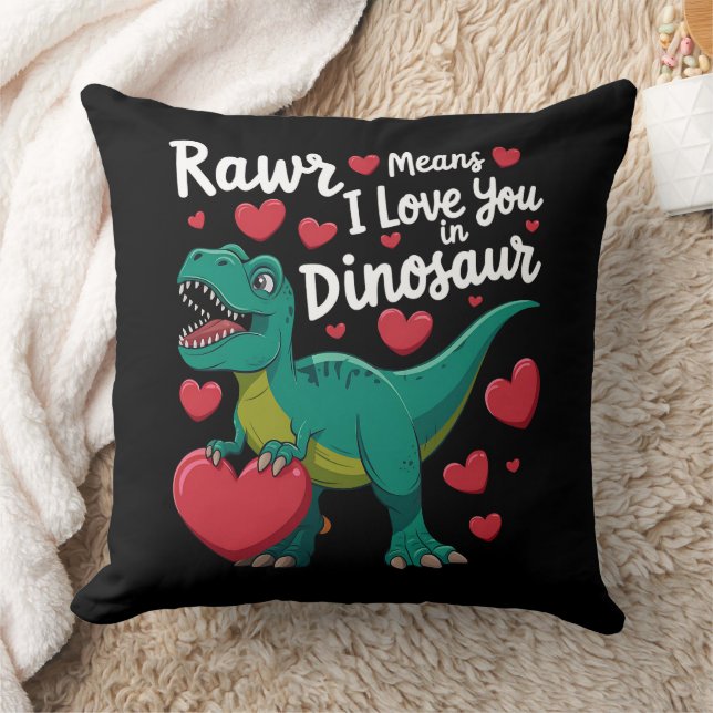 Rawr bedeutet, dass ich Sie in Dinosaurier Liebe R Kissen (Decke)