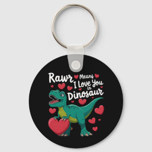 Rawr bedeutet, dass ich Sie in Dinosaurier Liebe R Schlüsselanhänger