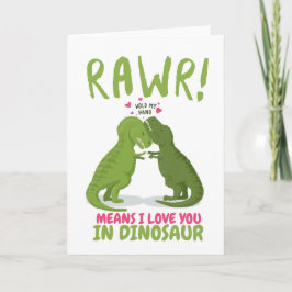 Rawr bedeutet, dass ich Sie in Dinosaurier Valenti Karte