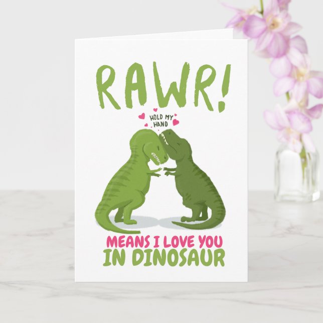 Rawr bedeutet, dass ich Sie in Dinosaurier Valenti Karte (Orchidee)