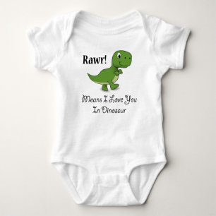 Rawr bedeutet i-Liebe Sie im Dinosaurier Baby Strampler