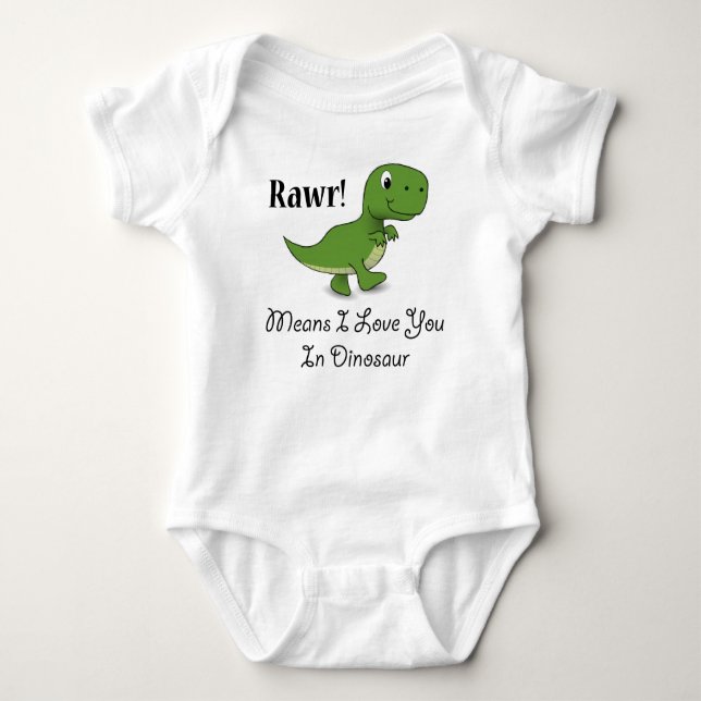 Rawr bedeutet i-Liebe Sie im Dinosaurier Baby Strampler (Vorderseite)