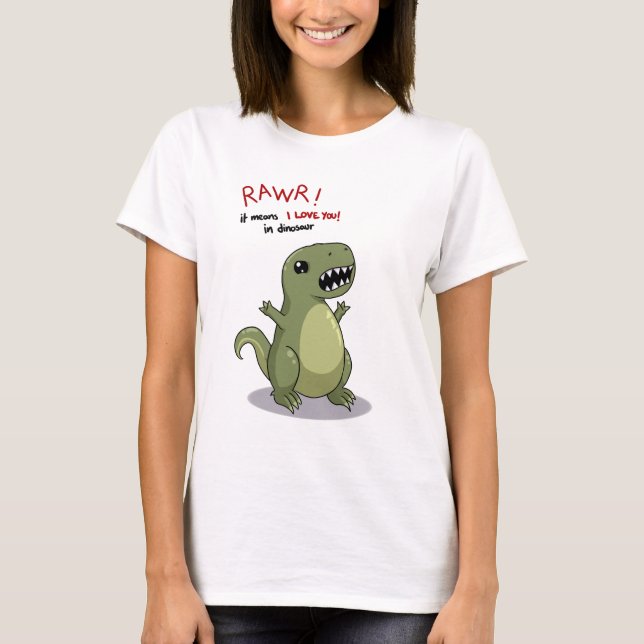 Rawr bedeutet i-Liebe Sie im Dinosaurier T-Shirt (Vorderseite)