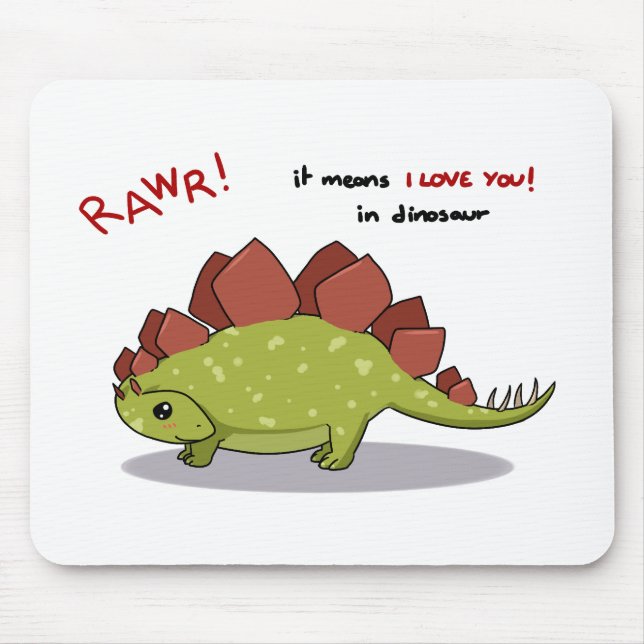 Rawr bedeutet i-Liebe Sie in Dinosaurier Mousepad (Vorne)