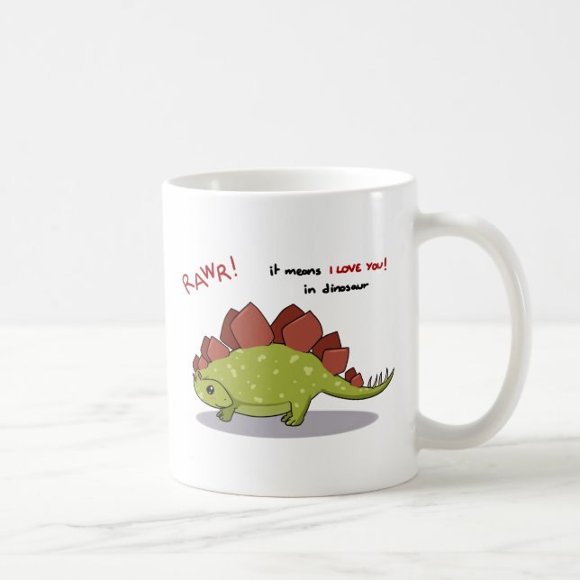 Rawr bedeutet i-Liebe Sie in Dinosaurier Tasse (Rechts)