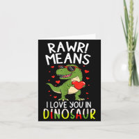 Rawr bedeutet Ich liebe dich am Dinosaurier Valent