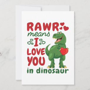 Rawr bedeutet ich liebe dich auf Dinosaurisch Feiertagskarte