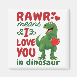 Rawr bedeutet ich liebe dich auf Dinosaurisch Magnet