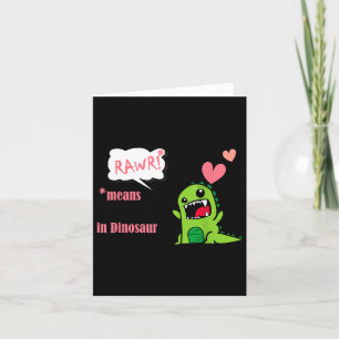 Rawr bedeutet ich liebe dich Dinosaurier Valentins Karte