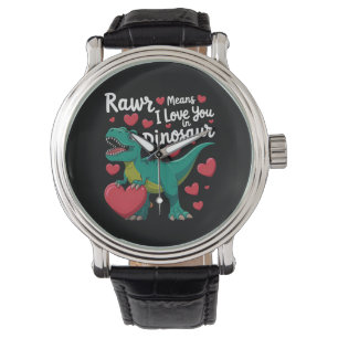 Rawr bedeutet Ich liebe dich in Dinosaurier T Rex  Armbanduhr