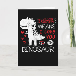 Rawr bedeutet ich liebe dich in Dinosaurier T-Rex Karte