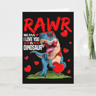 Rawr bedeutet ich liebe dich in Dinosaurier T Rex  Karte