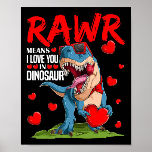 Rawr bedeutet Ich liebe dich in Dinosaurier T Rex  Poster