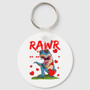 Rawr bedeutet ich liebe dich in Dinosaurier T-Rex  Schlüsselanhänger