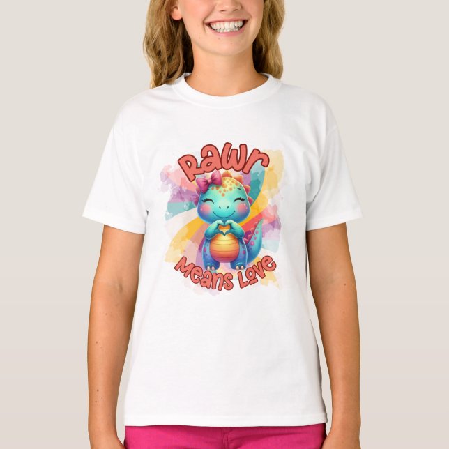 Rawr bedeutet Liebe Valentines Shirt (Vorderseite)