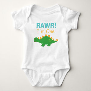 Rawr, bin ich eins, niedlicher Dinosaurier für Baby Strampler
