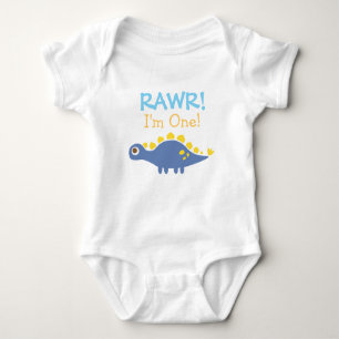 Rawr, bin ich eins, niedlicher Dinosaurier für Baby Strampler