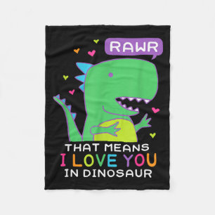 Rawr Das bedeutet, ich liebe dich in der Dinosauri Fleecedecke