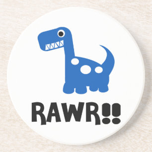 Rawr Dino Blue Sandstein Untersetzer