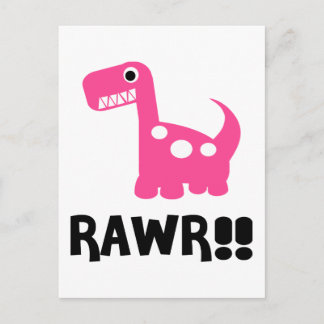 Rawr Dino Pink Postkarte