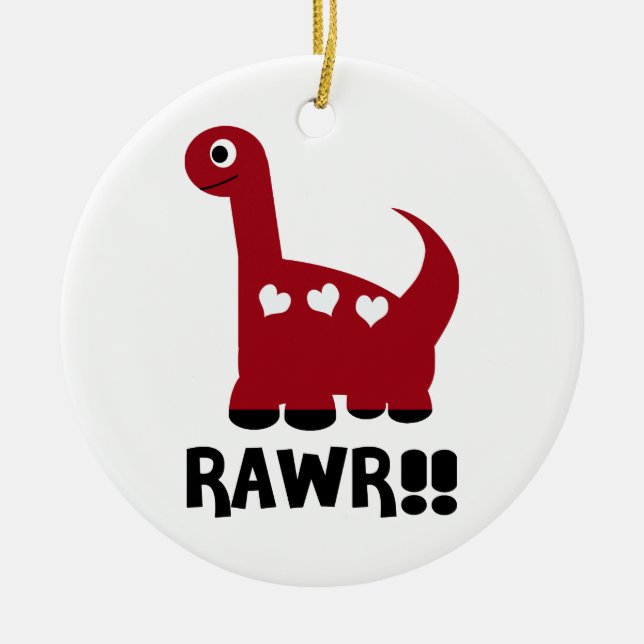 Rawr Dino Red Keramik Ornament (Vorne)