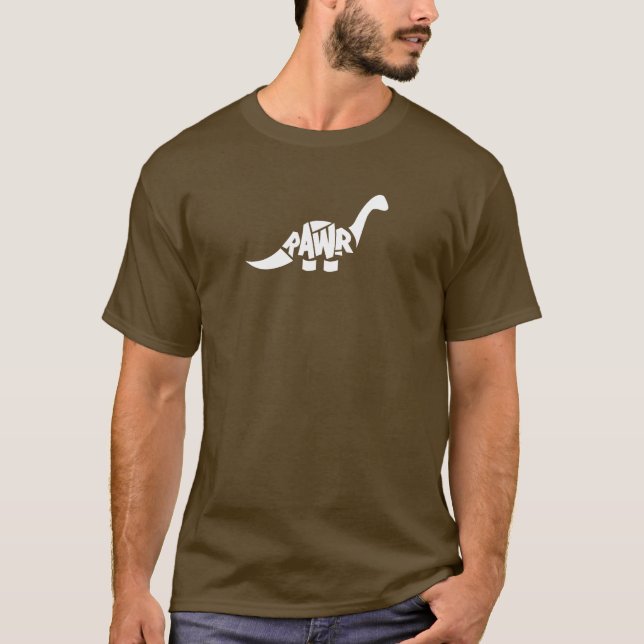 RAWR Dino Whinte T-Shirt (Vorderseite)