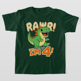 Rawr Dinosaur 4. Geburtstags-Shirt Süßer Dino Ich T-Shirt