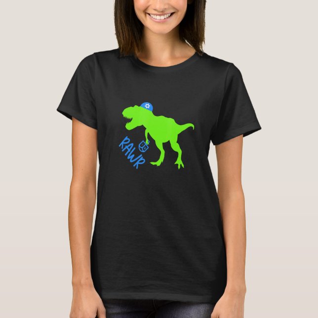 Rawr Dinosaur Dreidel Jewish Hanukkah Jew Family G T-Shirt (Vorderseite)