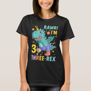 Rawr Dinosaur I m 3 Rex 3. Geburtstagsdekoration 3 T-Shirt