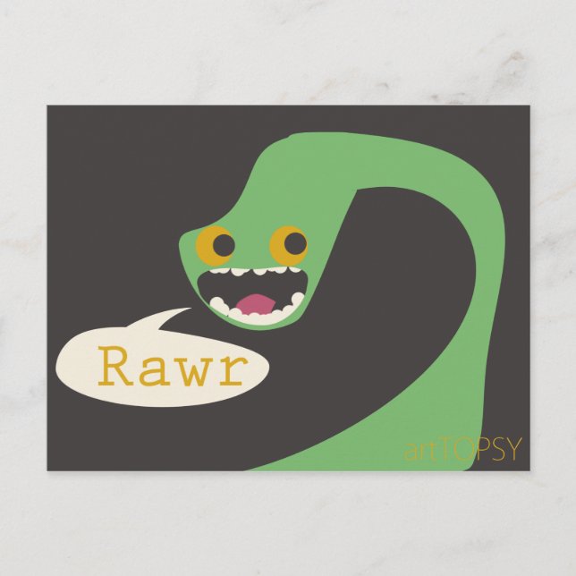 Rawr Dinosaur Postkarte (Vorderseite)