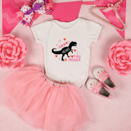 Rawr Dinosaur Valentinstag Baby Strampler