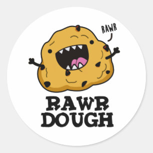 Rawr Dough Funny Food Puff Runder Aufkleber