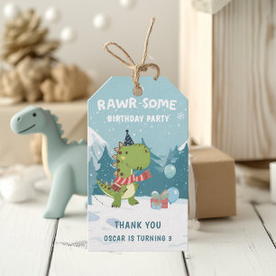 RAWR-Einige Dinosaurier Winter zum Geburtstag Geschenkanhänger